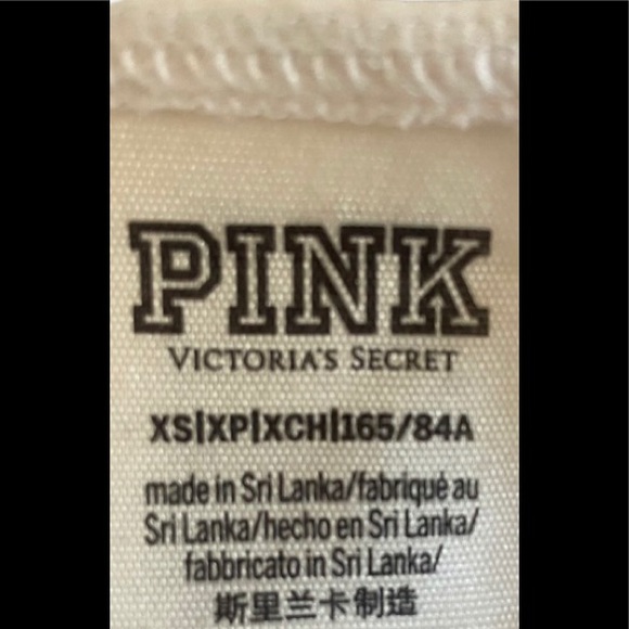 Victoria Secret PINK long sleeve white Crop Top with keyhole back - Picture 3 of 3